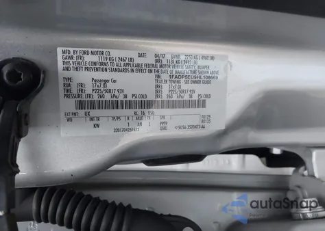 2017 Ford C-Max Energi Se z USA, uszkodzony, nr VIN 1FADP5EU9HL108669